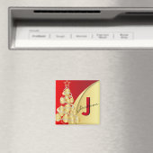 Monogram Merry Kerstmis Magneet (Insitu (Vaatwasser))