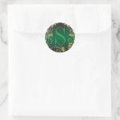 Monogram Merry Kerstmis Ronde Sticker (Tas)