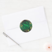 Monogram Merry Kerstmis Ronde Sticker (Envelop)