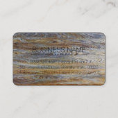 Monogram met achtergrondafbeelding van hout #3 visitekaartje (Achterkant)