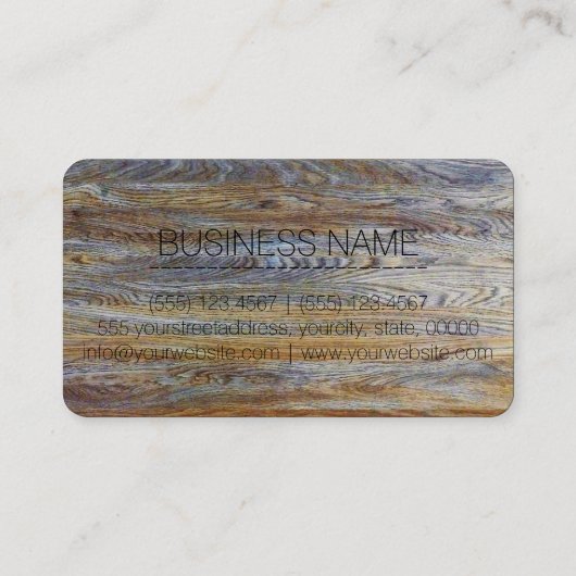 Monogram met achtergrondafbeelding van hout #3 visitekaartje (Achterkant)