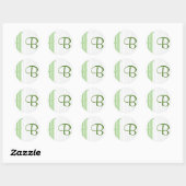 Monogram met Bamboe Achtergrond - Letter B Ronde Sticker (Vel)