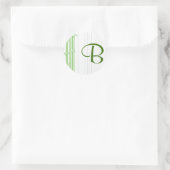 Monogram met Bamboe Achtergrond - Letter B Ronde Sticker (Tas)