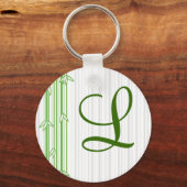 Monogram met Bamboe Achtergrond - Letter L Sleutelhanger (Voorkant)