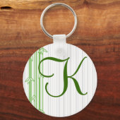 Monogram met Bamboo Achtergrond - Letter K Sleutelhanger (Voorkant)