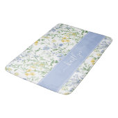Monogram met blauwe waterverf wilde bloem badmat (Gekanteld)