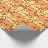 Monogram met bloemen - cacao & geel cadeaupapier (Hoek)