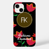 Monogram met bloemen Case-Mate iPhone case (Achterkant)