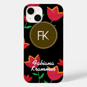 Monogram met bloemen Case-Mate iPhone case