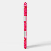Monogram met bloemen - fuchsie en roze Case-Mate iPhone case (Achterkant / Rechts)