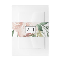 Monogram met Blush Bloemen Bruiloft