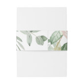 Monogram met Blush Bloemen Bruiloft Uitnodigingen Wikkel (Achterkant Voorbeeld)