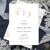 Monogram met botanische monogram, wit eslegant kaart