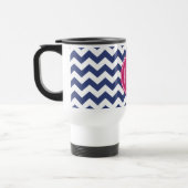 Monogram met Chevron Patroon - Navy Magenta Reisbeker (Links)