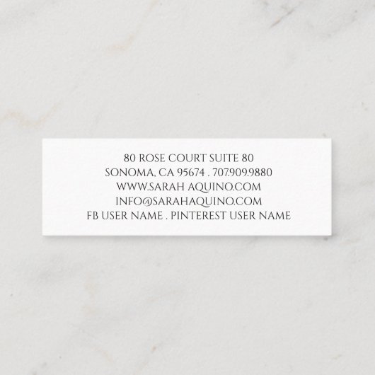 Monogram met citroen en bladeren patroon mini visitekaartje (Achterkant)