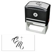 Monogram met Cross Self Inking Rubber Stamp Zelfinktende Stempel (In situ)