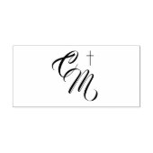 Monogram met Cross Self Inking Rubber Stamp Zelfinktende Stempel (Design)