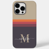  Monogram met Cute Stripe Color Block Case-Mate iPhone Case (Achterkant)
