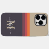  Monogram met Cute Stripe Color Block Case-Mate iPhone Case (Achterkant (horizontaal))