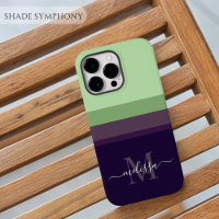 Monogram met Cute Stripe Color Block