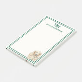 Monogram met de hand getekende Dachshund lezend Post-it® Notes (Schuin)