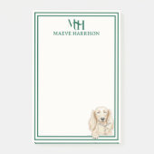 Monogram met de hand getekende Dachshund lezend Post-it® Notes (Voorkant)
