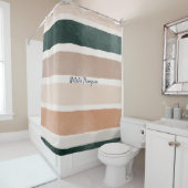 Monogram Met de hand schilderde, aardbevingen scha Douchegordijn (In situ)