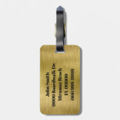 Monogram met de naam Gold Brushed Metallic Custom  Bagagelabel (Achterkant verticaal)