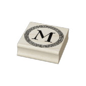 Monogram met dikke decoratieve rand rubberstempel (Stempel)