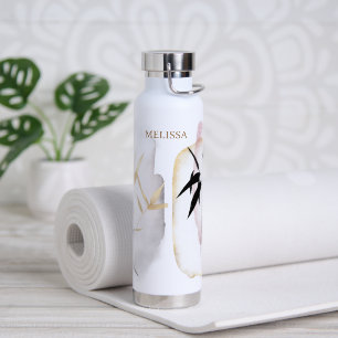 monogram met dubbele kleur bamboe waterfles