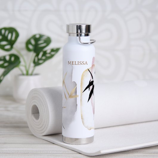 monogram met dubbele kleur bamboe waterfles (Yoga)