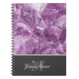  monogram met edelmoedige Amethyst-gem! Notitieboek