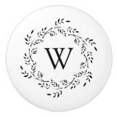 Monogram met één Initiaal flacon Keramische Knop (Voorkant)