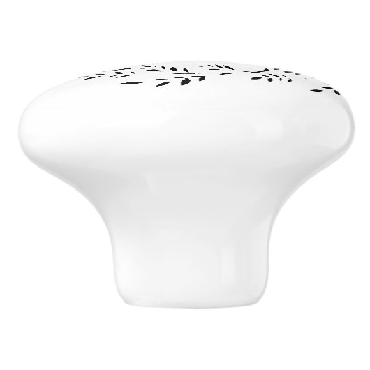 Monogram met één Initiaal flacon Keramische Knop (Zijkant)