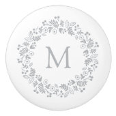 Monogram met één Initiaal flacon Keramische Knop (Voorkant)