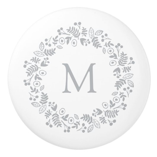 Monogram met één Initiaal flacon Keramische Knop (Voorkant)