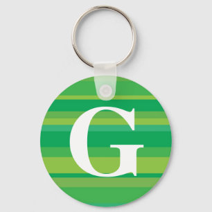Monogram met een kleurrijke gestreept achtergrond sleutelhanger