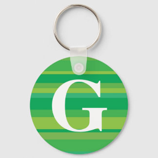 Monogram met een kleurrijke gestreept achtergrond  sleutelhanger