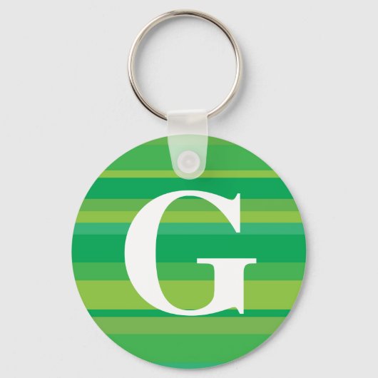 Monogram met een kleurrijke gestreept achtergrond  sleutelhanger (Voorkant)