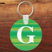 Monogram met een kleurrijke gestreept achtergrond  sleutelhanger (Voorkant)