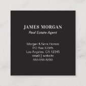 Monogram met één Letter wit en zwart Vierkante Visitekaartje (Achterkant)