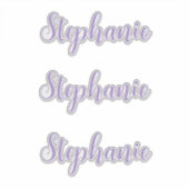 Monogram met eigen naam lavendel lila paars elegan sticker (Voorkant)