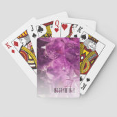 Monogram met eigen naam paarse ombre kristallen pokerkaarten (Achterkant)
