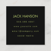 Monogram met Elementen (groen) Vierkante Visitekaartje (Achterkant)