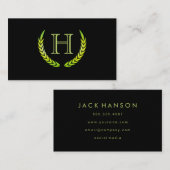 Monogram met elementen (groen) visitekaartje (Voorkant / Achterkant)