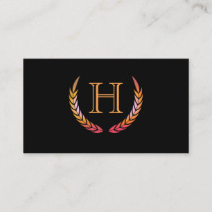 Monogram met elementen (oranje) visitekaartje