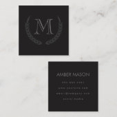 Monogram met Elementen Vierkante Visitekaartje (Voorkant / Achterkant)