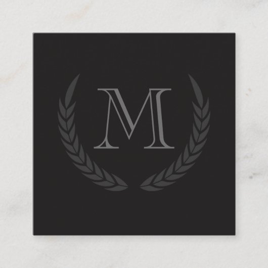 Monogram met Elementen Vierkante Visitekaartje (Voorkant)