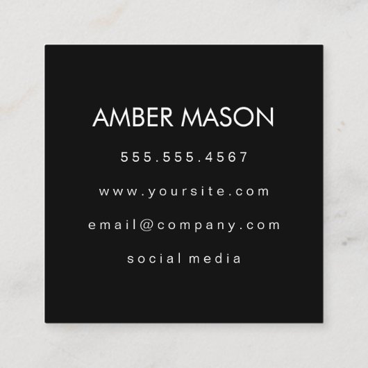 Monogram met Elementen Vierkante Visitekaartje (Achterkant)