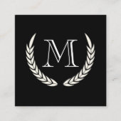 Monogram met Elementen Vierkante Visitekaartje (Voorkant)